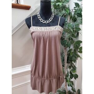 Weavers Womens Brown Solid Sleeveless Casual Adjustable Strap Tank Top Size 2XL